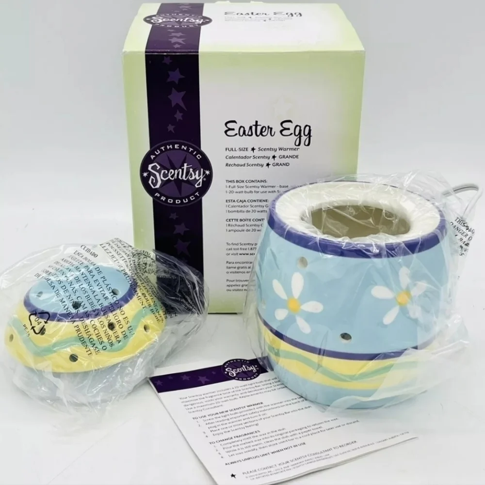 Scentsy Rare Retired Easter Egg Plug in Light up Wax WARMER New open box